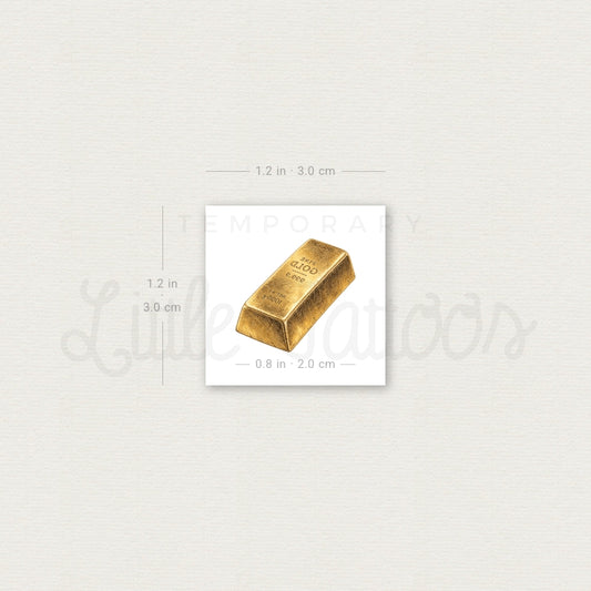 Gold Bar Temporary Tattoo - Set of 3