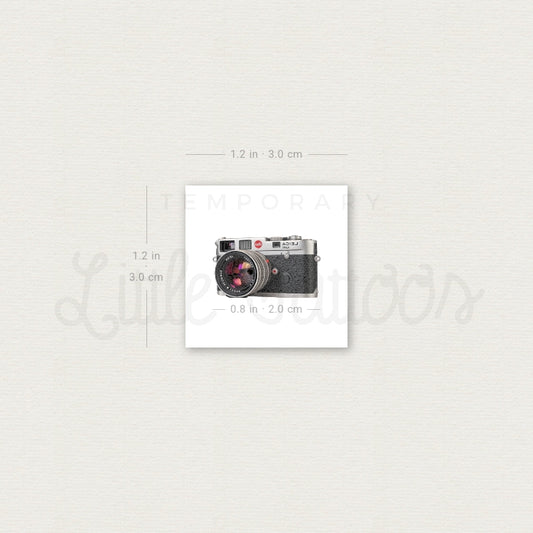 Reflex Camera Temporary Tattoo - Set of 3