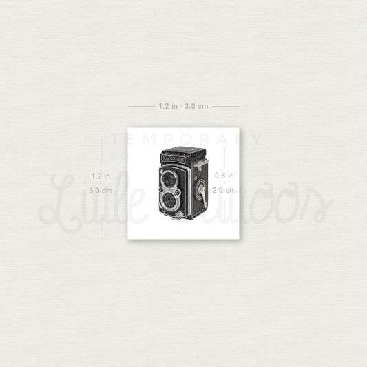 Rolleiflex Camera Temporary Tattoo - Set of 3