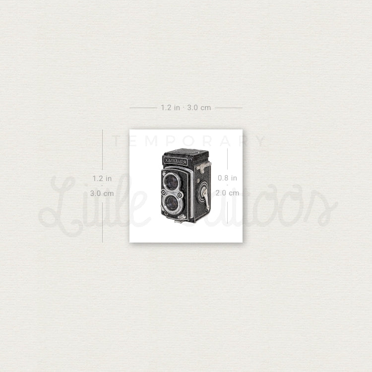 Rolleiflex Camera Temporary Tattoo - Set of 3