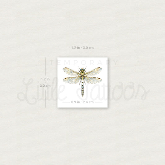 Watercolor Dragonfly Temporary Tattoo - Set of 3