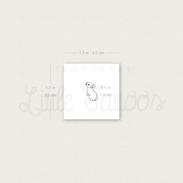 Tiny Standing Rabbit Temporary Tattoo - Set of 3