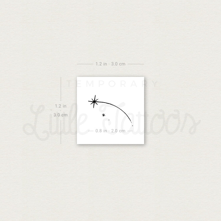 Tiny Shooting Star Temporary Tattoo - Set of 3