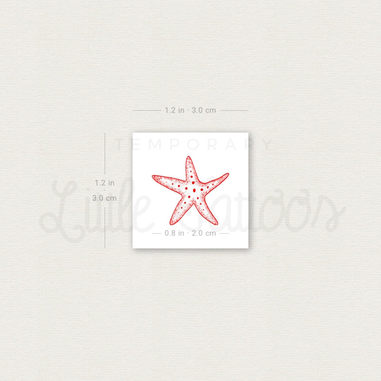 Red Sea Star Temporary Tattoo - Set of 3
