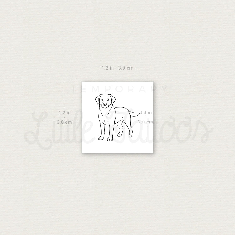 Fine Line Labrador Temporary Tattoo - Set of 3