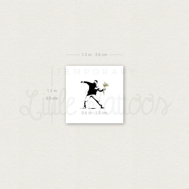 Tiny Flower Thrower Temporary Tattoo - Set of 3