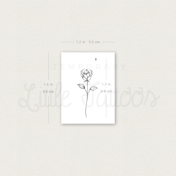 Little Rose By Stefano Mazza Temporary Tattoo - Set of 3