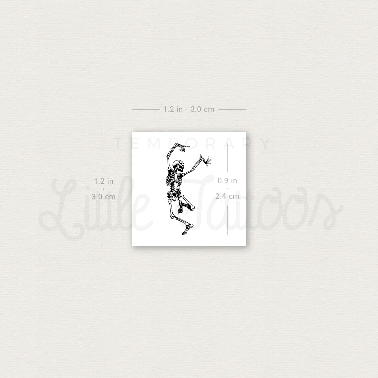Small Dancing Skeleton Temporary Tattoo - Set of 3