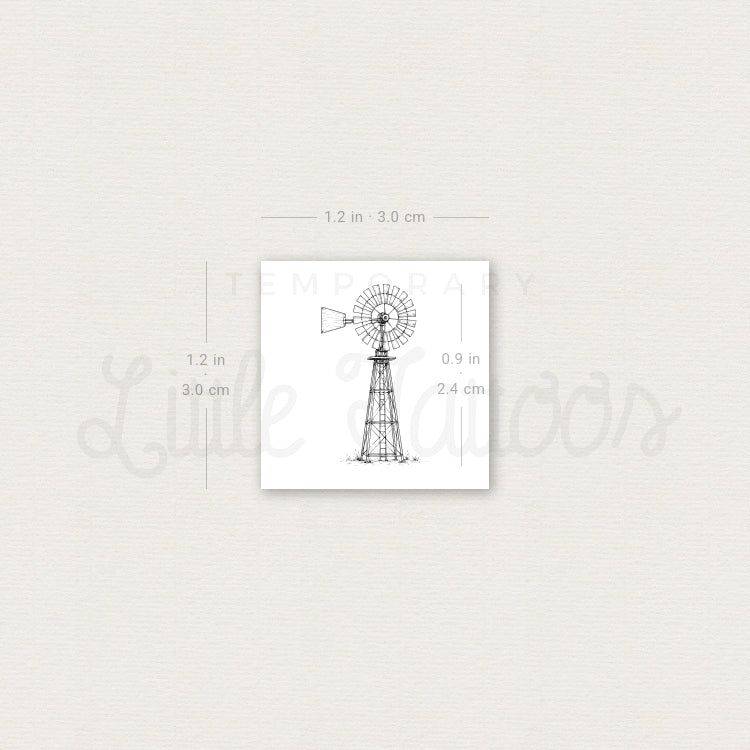 Windpump Temporary Tattoo - Set of 3