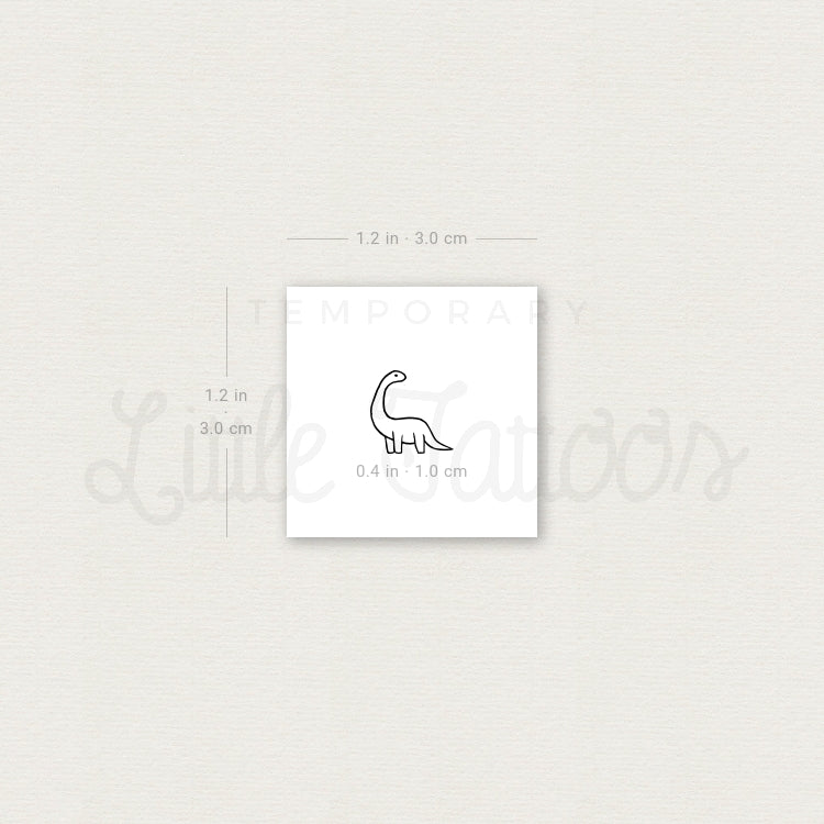 Tiny Brontosaurus Temporary Tattoo - Set of 3