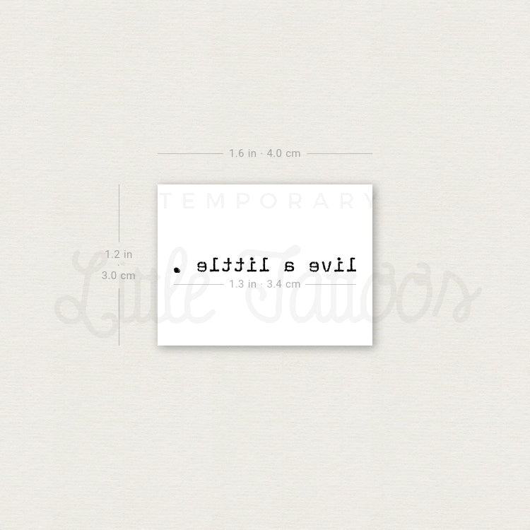 Live A Little Temporary Tattoo - Set of 3