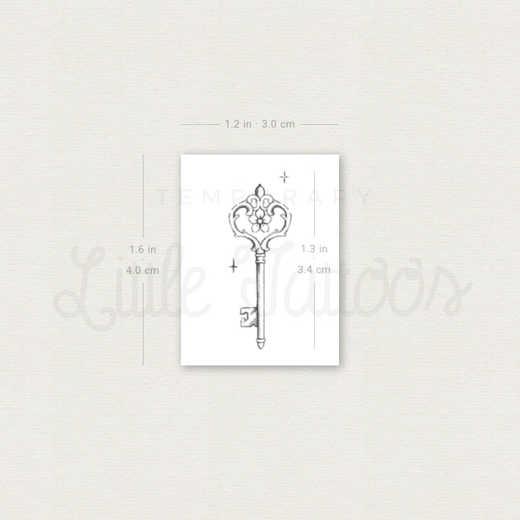 Vintage Key By Stefano Mazza Temporary Tattoo - Set of 3