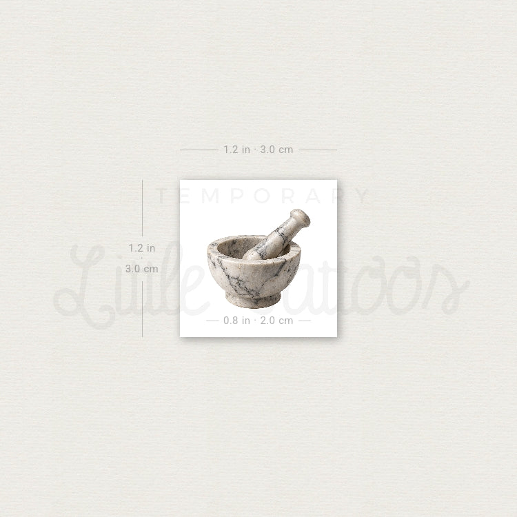Mortar And Pestle Temporary Tattoo - Set of 3