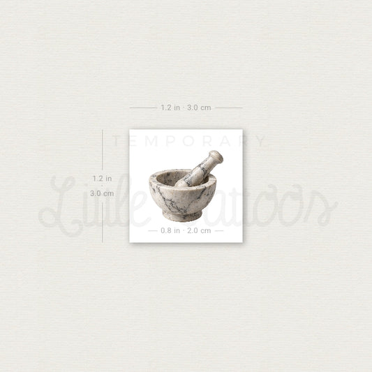 Mortar And Pestle Temporary Tattoo - Set of 3