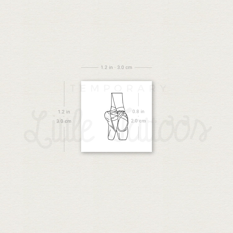 Pointe Shoes Temporary Tattoo - Set of 3