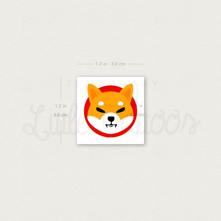 Tatuaje temporal de Shiba Inu - Juego de 3