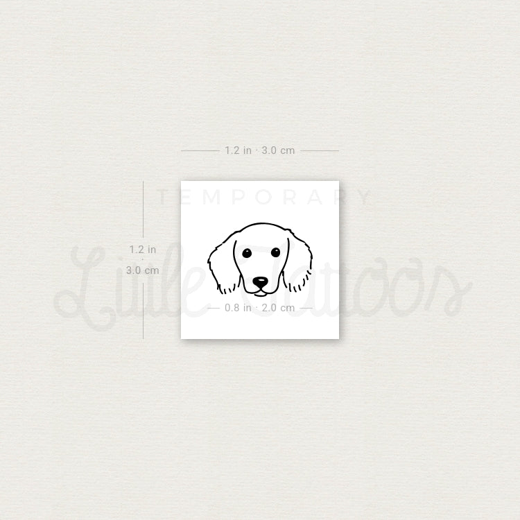 Dachshund Face Temporary Tattoo - Set of 3