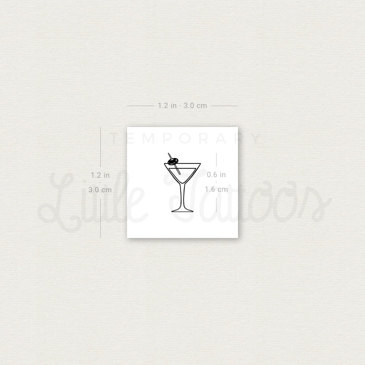 Tatuaje temporal de cóctel Little Martini (juego de 3)