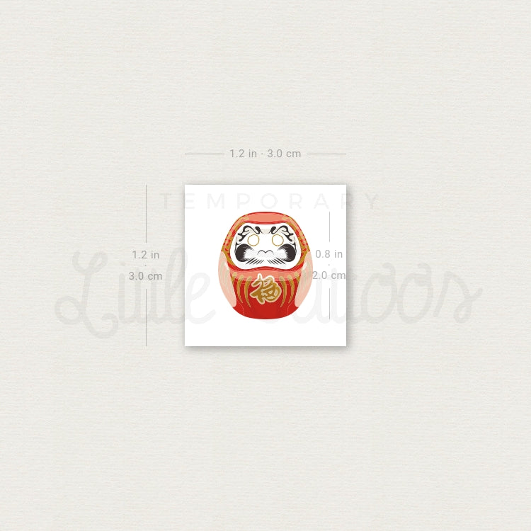 Tatuaje temporal de muñeca Daruma - Juego de 3