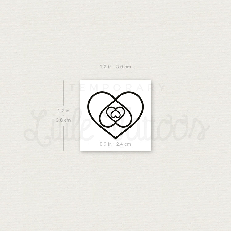 Four Hearts In One Temporary Tattoo - Set of 3