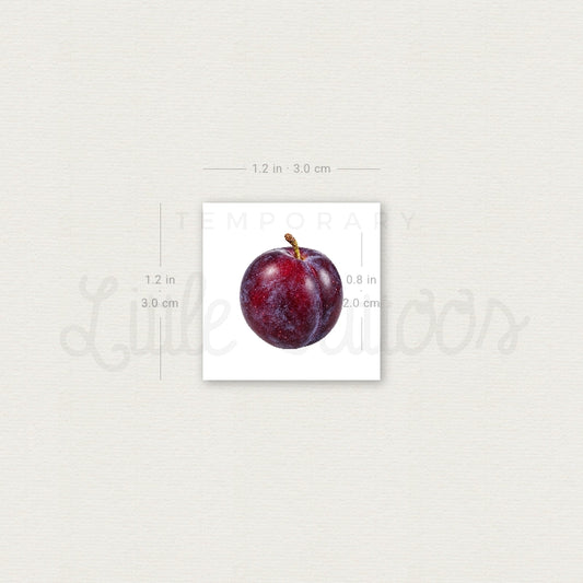Plum Temporary Tattoo - Set of 3