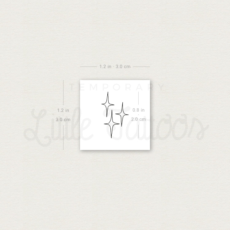 Three Stars Temporary Tattoo - Set of 3