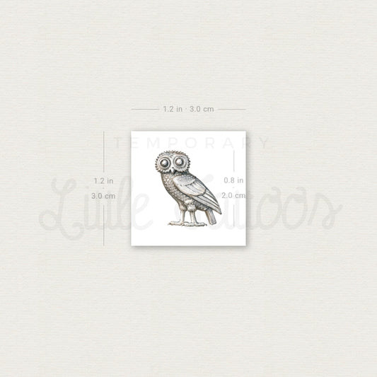 Owl Of Athena Temporary Tattoo - Set of 3