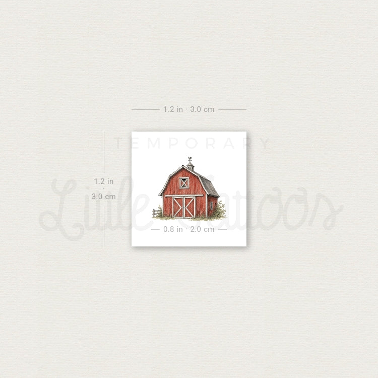 Barn Temporary Tattoo - Set of 3