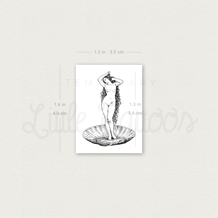 Venus By Bouguereau Temporary Tattoo - Set of 3