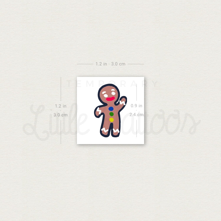 Gingerbread Temporary Tattoo - Set of 3