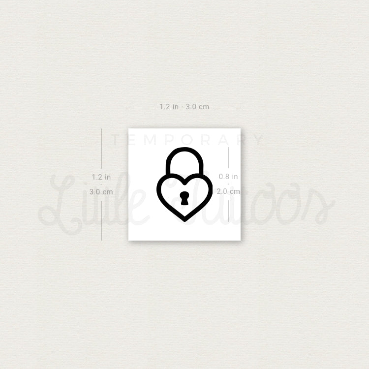 Heart Padlock Temporary Tattoo - Set of 3