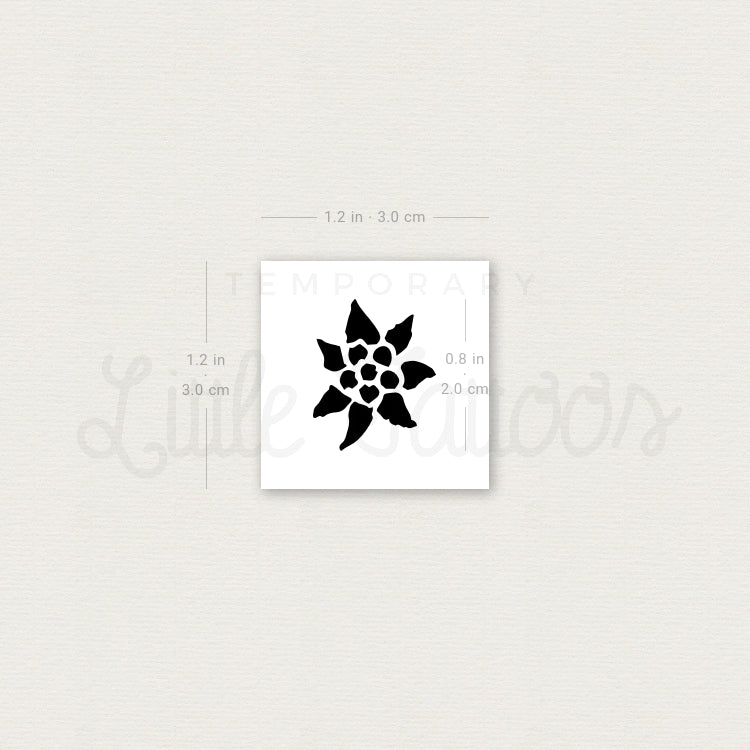 Tatuaje temporal de edelweiss - Juego de 3
