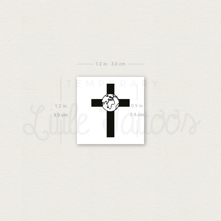 Earth Cross Temporary Tattoo - Set of 3