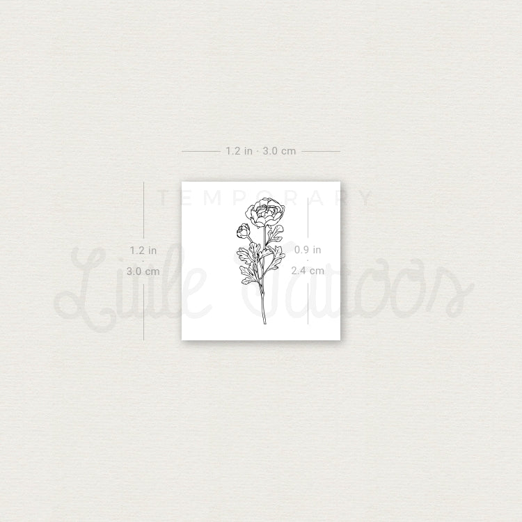 Small Buttercup Temporary Tattoo - Set of 3