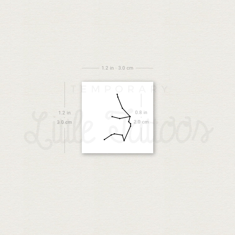 Tiny Aquarius Constellation Temporary Tattoo - Set of 3
