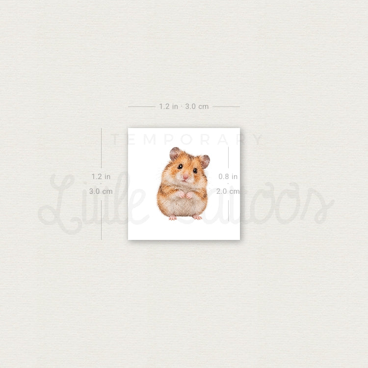 Watercolor Hamster Temporary Tattoo - Set of 3