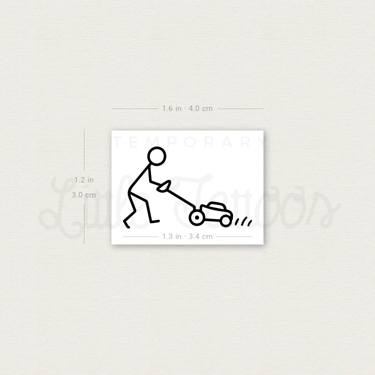 Lawn Mower Temporary Tattoo - Set of 3