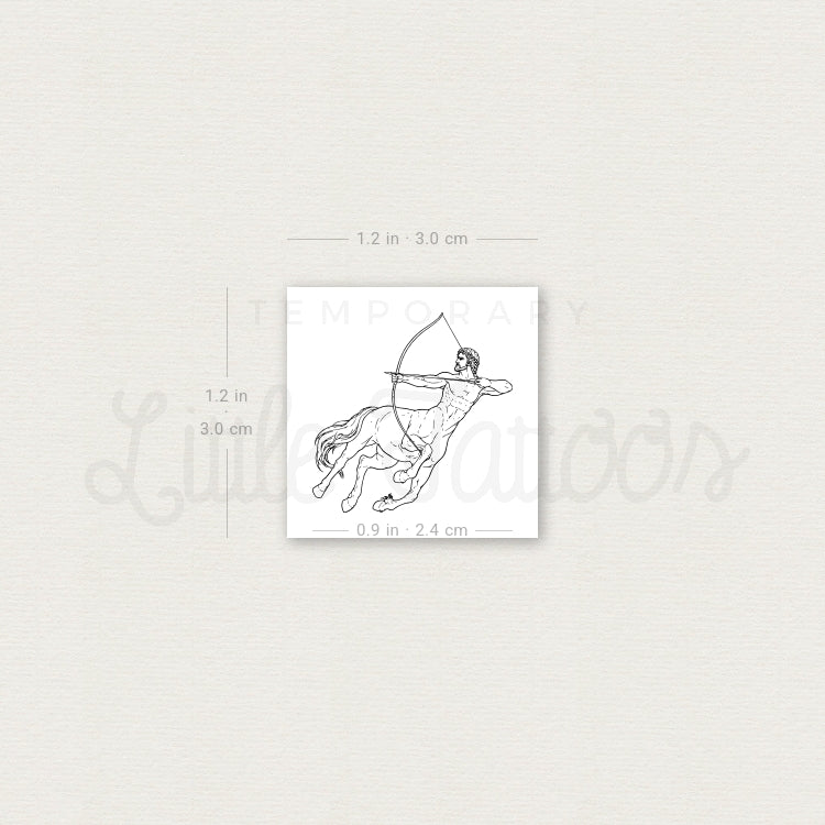 Fine Line Centaur Temporary Tattoo - Set of 3