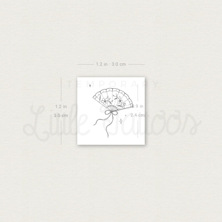 Little Hand Fan Temporary Tattoo By Stefano Mazza - Set of 3