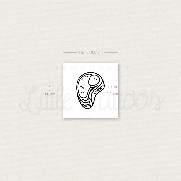 Steak Temporary Tattoo - Set of 3