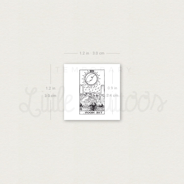 Little The Moon Tarot Card Temporary Tattoo - Set of 3