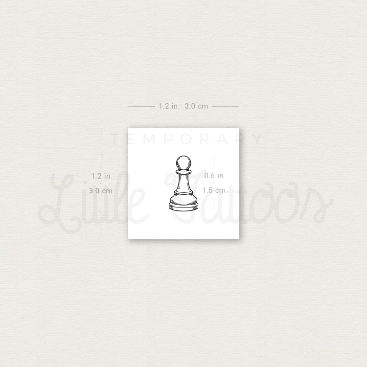 Chess Pawn Temporary Tattoo - Set of 3