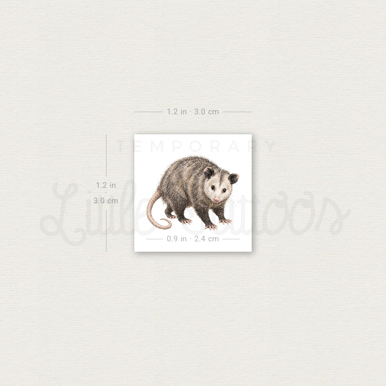 Opossum Temporary Tattoo - Set of 3