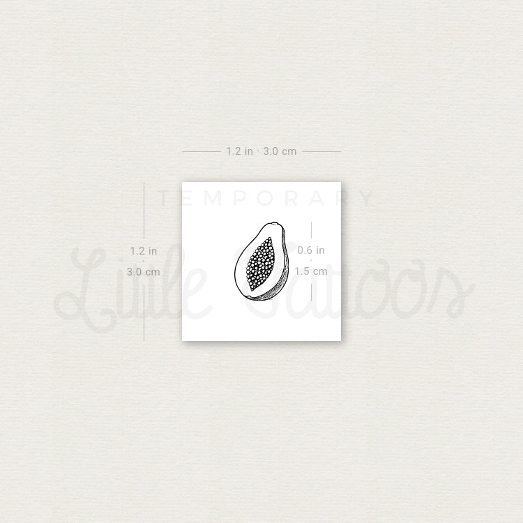 Little Papaya Temporary Tattoo - Set of 3