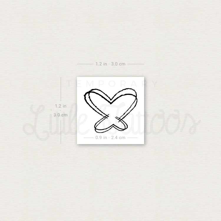 Double Heart Butterfly Temporary Tattoo - Set of 3