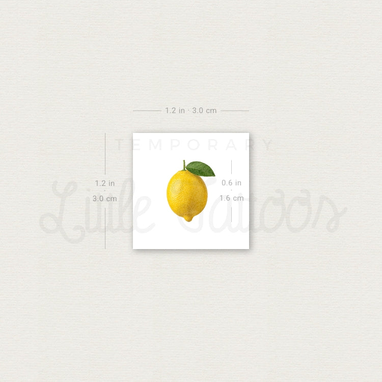 Realistic Lemon Temporary Tattoo - Set of 3