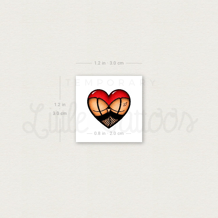 Booty Heart Temporary Tattoo - Set of 3