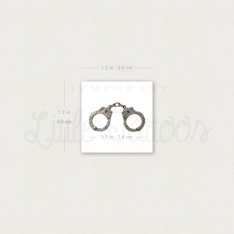 Handcuffs Temporary Tattoo - Set of 3