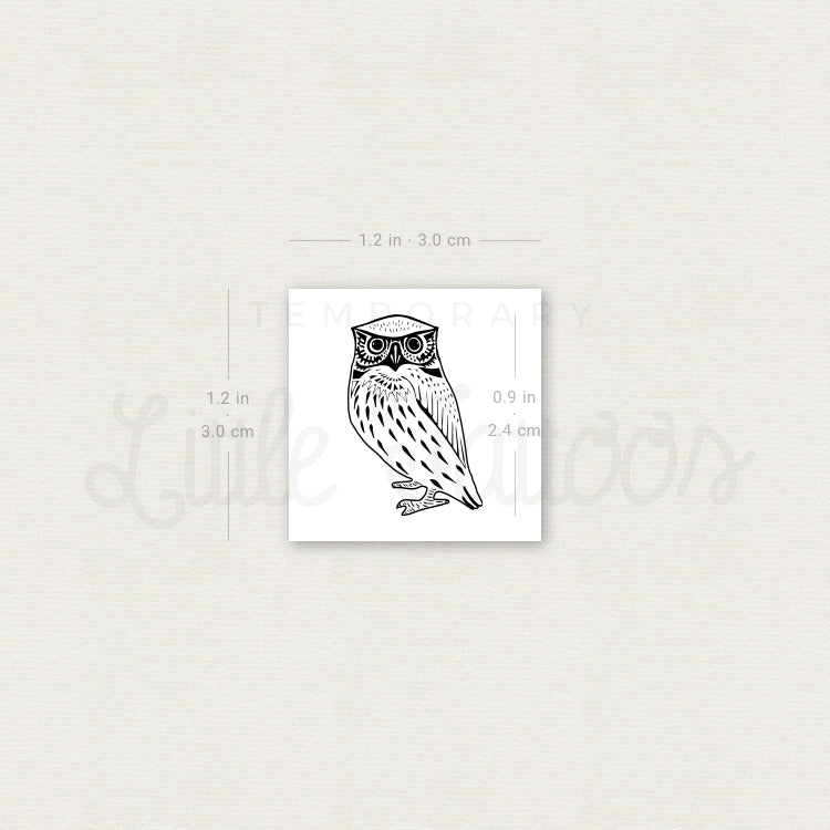 Owl Temporary Tattoo - Set of 3