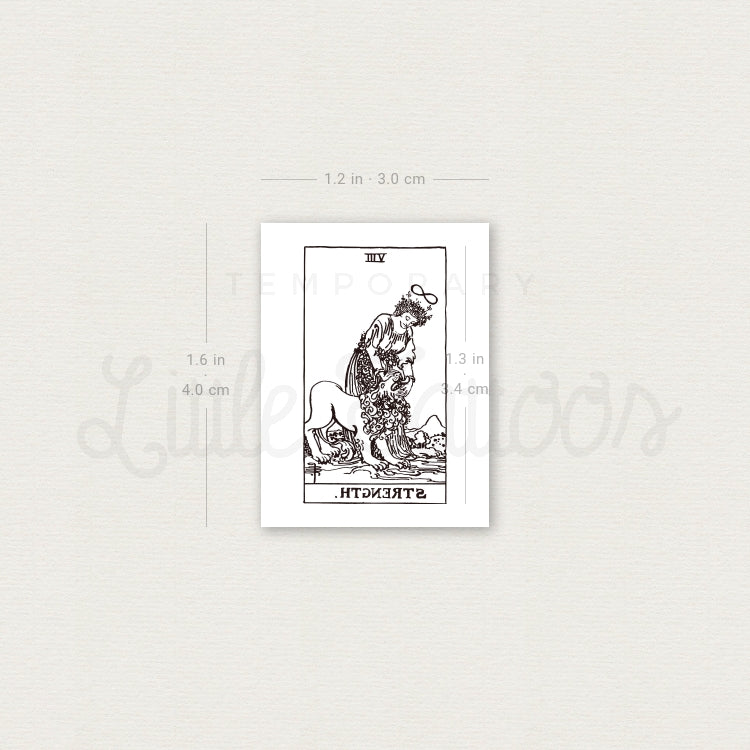 Tatuaje temporal de la carta del Tarot "Pequeña Fuerza" (juego de 3)